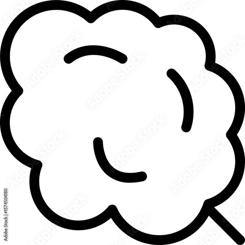 Whimsical illustration of fluffy cotton candy on a stick, evoking a sense of sweet delight and childlike wonder, perfect for dessert-themed designs