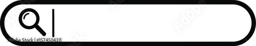 A sleek search bar illustration with a magnifying glass icon, perfect for web design, user interfaces, and emphasizing search functionality in digital platforms.