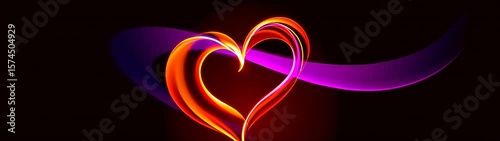 Heart shaped object with a black background