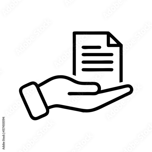  Hand Holding Document Icon - Data Information & Sharing Concept