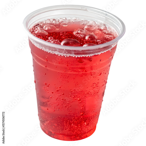 Wallpaper Mural Refreshing Red Beverage in a Clear Plastic Cup isolated on transparent baackground Torontodigital.ca