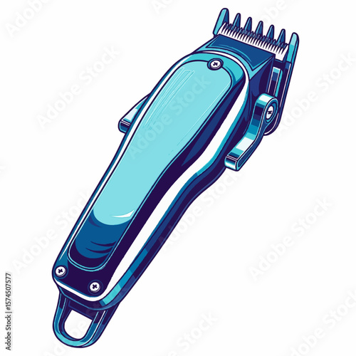 cliper blue barber vector art