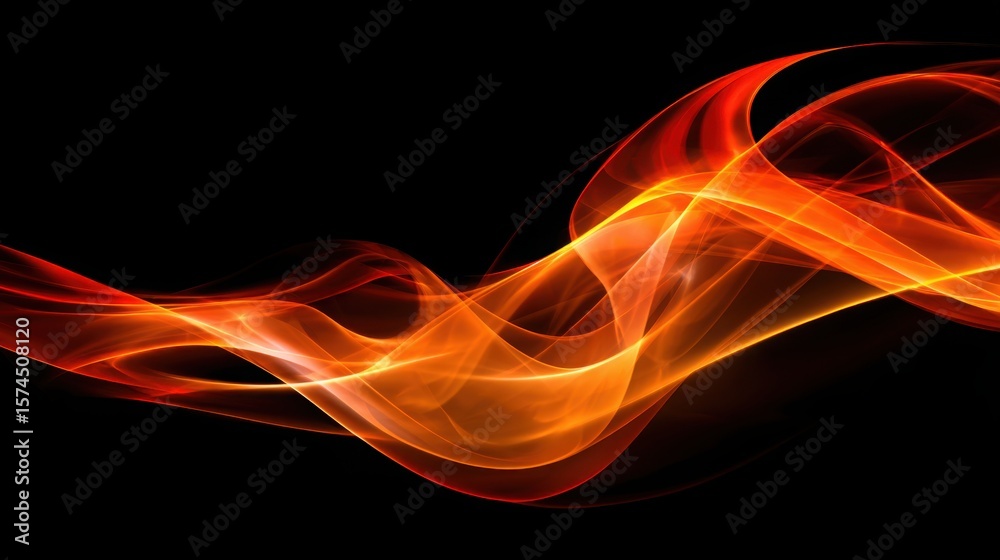 Obraz premium abstract flame-inspired background, flowing red and orange streaks in dark smoke, glowing texture, high contrast dynamic energy