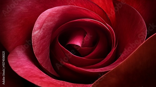 Close-up view of a rose's intricate petal structure.