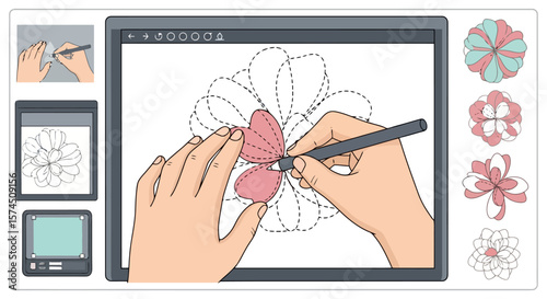 Digital Illustration: Creating Floral Art on a Tablet