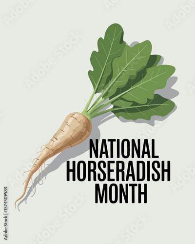 National Horseradish Month, Honoring the Bold Flavors of the Horseradish Root and Its Culinary Uses design