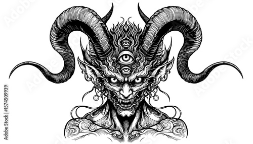 Фотография incubus isolated on white, devil illustration