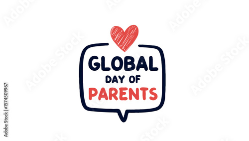 Vector art of a simple graphic for global day of parents with a heart