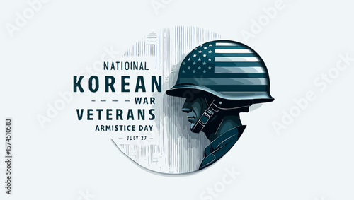 Vector art of a soldier honors korean war veterans armistice day in july
