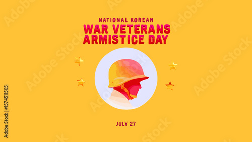 Vector art of a soldiers helmet for national korean war veterans armistice day