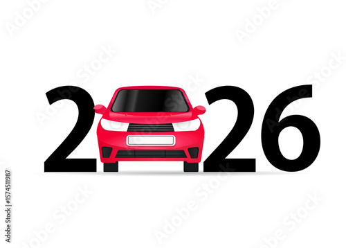 happy new year 2026. 2026 with car 