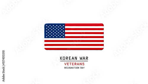 Vector art of the american flag represents korean war veterans recognition day