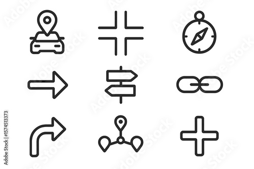 Dark minimalist navigation icons on textured background