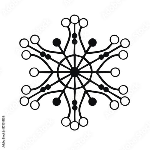 AI Neural Network Black Glyph Icon, Interconnected Nodes
