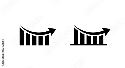 Rebound chart icon with upward curved arrow. Market recovery and growth symbol