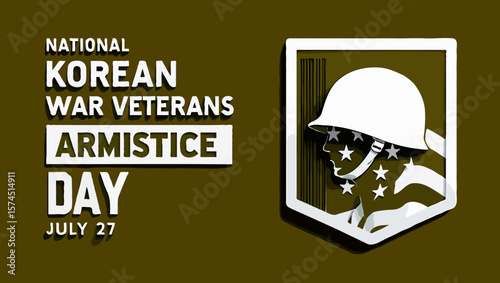 Vector art of a graphic commemorates national korean war veterans armistice day