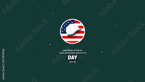 Vector art of a graphic commemorates national korean war veterans armistice day