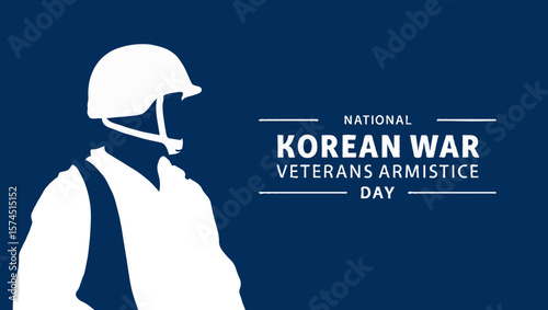 Vector art of a soldier silhouette commemorates national korean war veterans armistice day