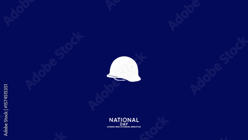 Vector art of a white helmet symbolizes national memorial day on a blue background