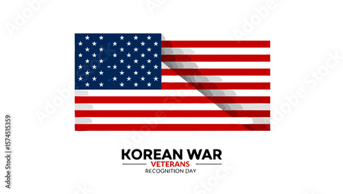 Vector art of american flag for korean war veterans recognition day