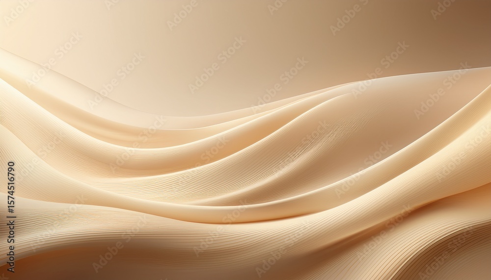 Obraz premium light beige smooth gradient glowing color wave background generative ai