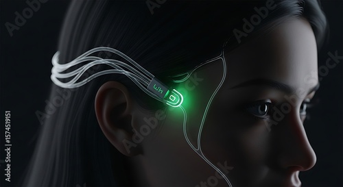 Cybernetic Woman Exploring the Fusion of Technology and Humanity. AI Generated
