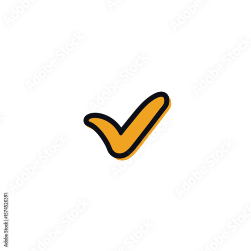 Golden checkmark denotes approval over simple white backdrop