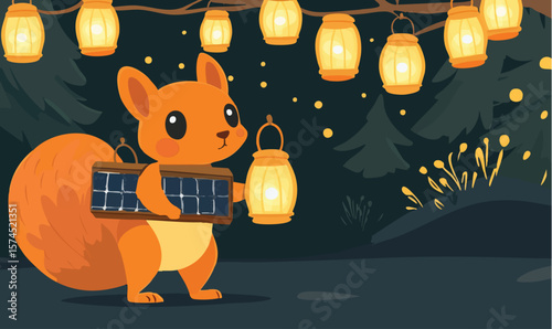 Vector illustration squirrel