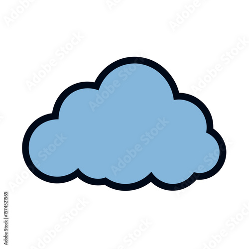 Blue cloud floats weather icon symbolic atmospheric design