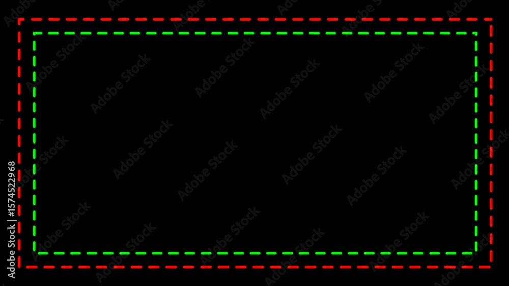 repetitive motion animation and flashing. Bright light effect isolated on black. Animated Rectangle neon  frame background. glowing neon text frame animation box frame overlay animation 4k background