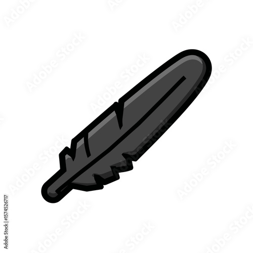 Isolated feather floats on blank background graphic element