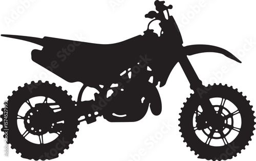 Motorbike Silhouette for Off-Road Racing Design.