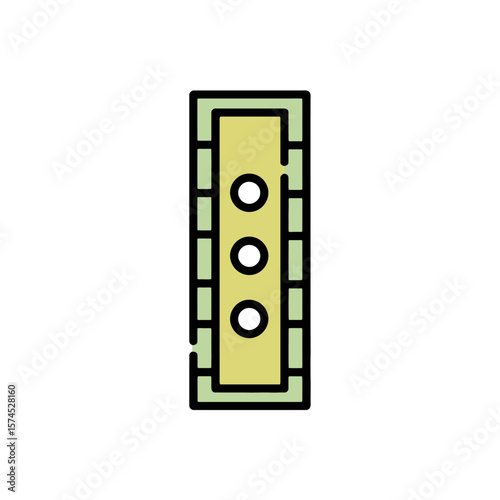 Traffic signal displays lights against white urban background