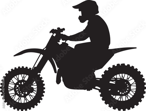 Motorbike Silhouette for Off-Road Racing Design.
