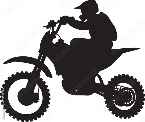 Motorbike Silhouette for Off-Road Racing Design.