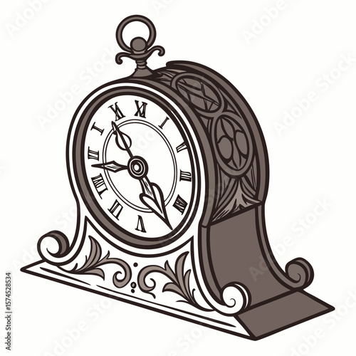 Ornate antique mantel clock with roman numerals antique clock decorative