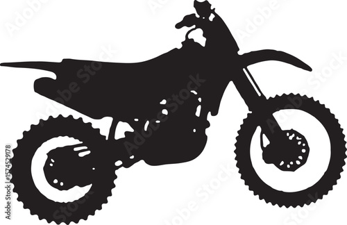 Motorbike Silhouette for Off-Road Racing Design.