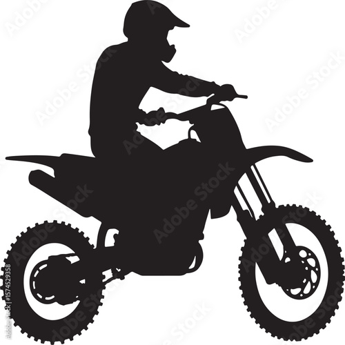 Motorbike Silhouette for Off-Road Racing Design.