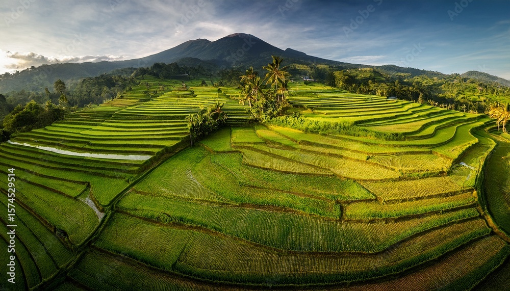 Fototapeta premium bali rice fields landscape agriculture indonesia