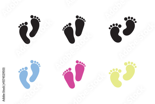 Baby feet icon set. Baby feet icon vector design isolated on white background. Baby footprints icon. vector illustration. 