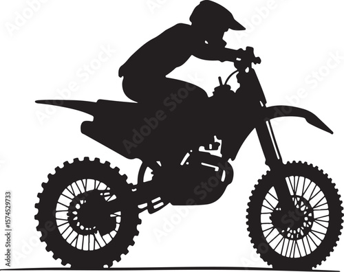 Motorbike Silhouette for Off-Road Racing Design.