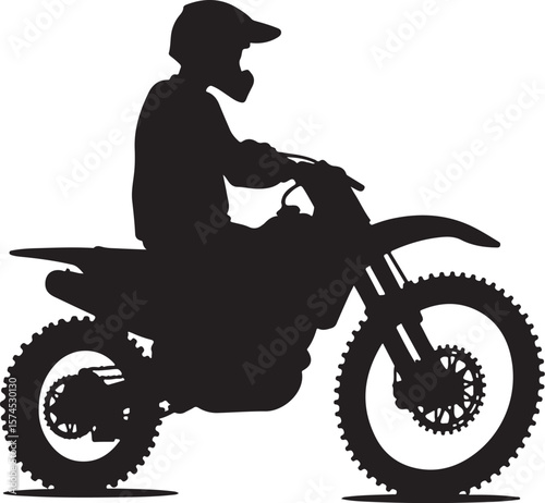 Motorbike Silhouette for Off-Road Racing Design.