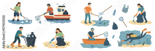 Community members engage in beach cleanup to protect marine life and promote environmental awareness