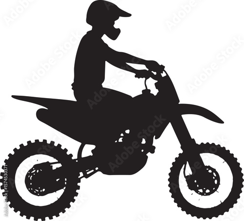Motorbike Silhouette for Off-Road Racing Design.