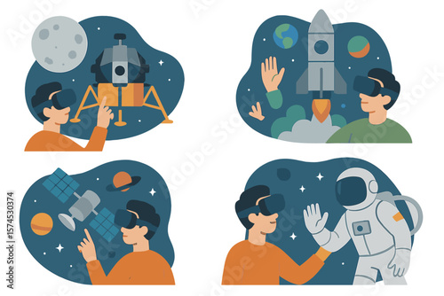 Exploring virtual space with VR technology during an immersive experience of interstellar travel