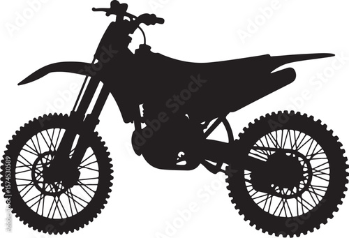 Motorbike Silhouette for Off-Road Racing Design.
