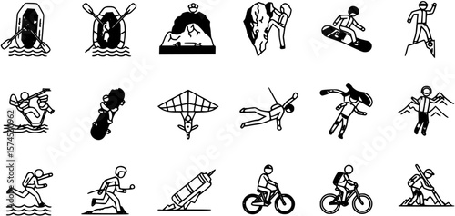 Extreme sports or adventure icons
