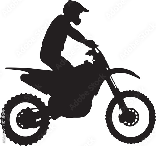 Motorbike Silhouette for Off-Road Racing Design.