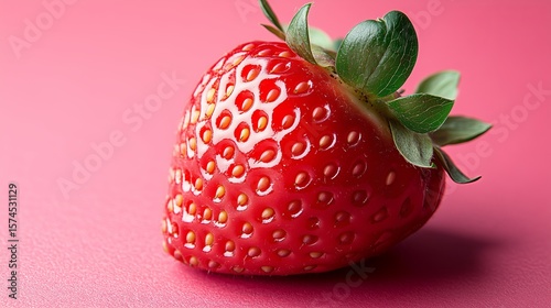 Close up of strawberry on pink background
