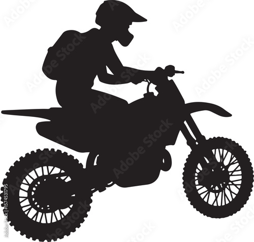 Motorbike Silhouette for Off-Road Racing Design.